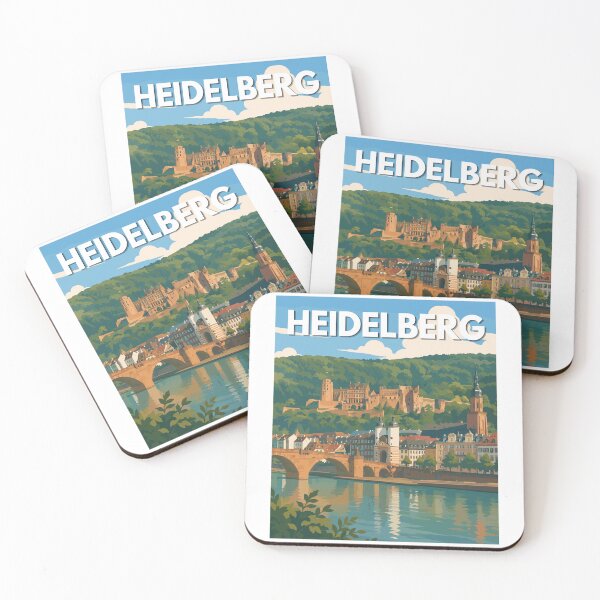 Item preview, Heidelberg in Baden-Württemberg, Germany, Vintage Art Travel Landscape designed and sold by MaateoDesign.
