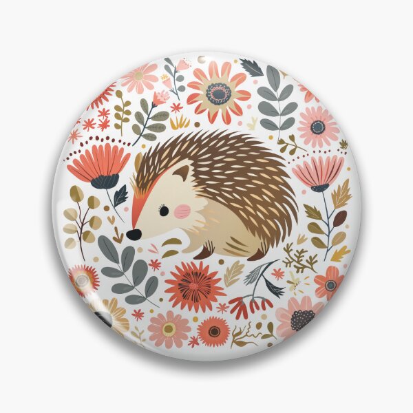 Item preview, Scandinavian Folk Art, Floral Hedgehog designed and sold by xiao xuans.