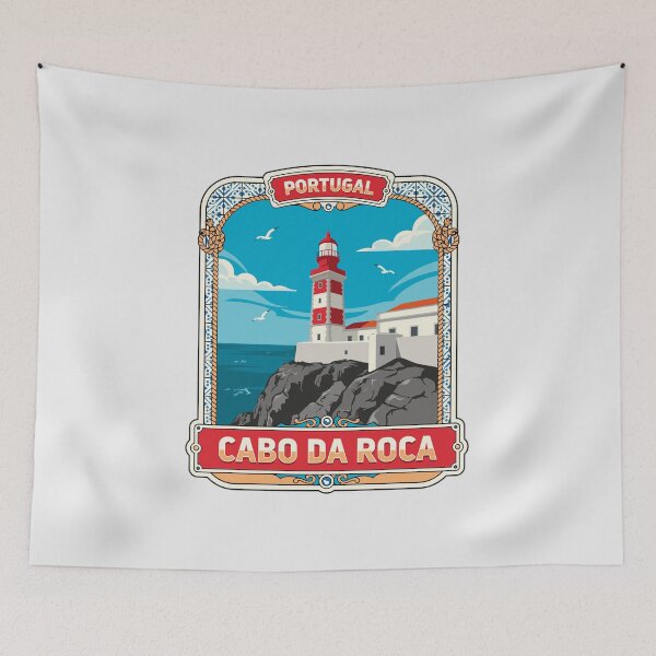 Item preview, Vintage Cabo da Roca Portugal – Retro Lighthouse Travel Poster designed and sold by just-quotes.