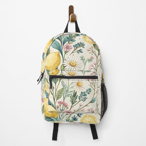 Item preview, Wildflower Lemon Cottage Garden Pattern designed and sold by Petal & Pattern Co.