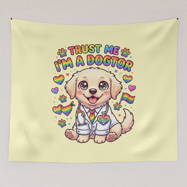 Item preview, Trust Me I'm A Dogtor Cute Rainbow Puppy Pride Month Dog Lover Humor Gift For Kids Women And Pet Parents designed and sold by Im-Ara.