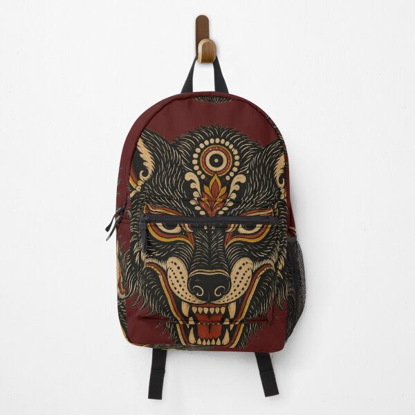 Item preview, Kalamkari Werewolf Spirit | Indian Folk Art Wolf Face | Tribal Mythology Sticker designed and sold by Folk fuel.