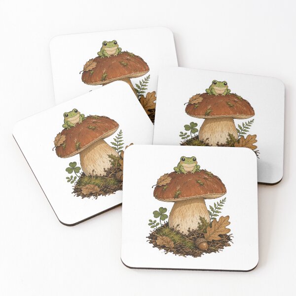 Item preview, Frog On Mushroom Forest Scene designed and sold by Mr-AShop.