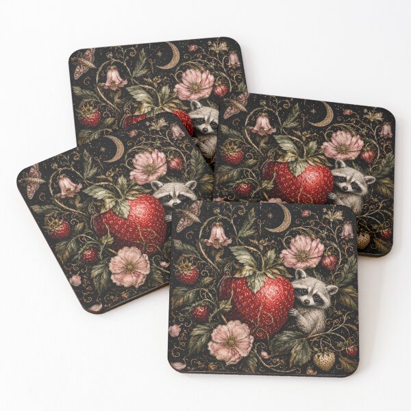 Item preview, Raccoon Strawberry Dark Academia designed and sold by scicilysimonee.