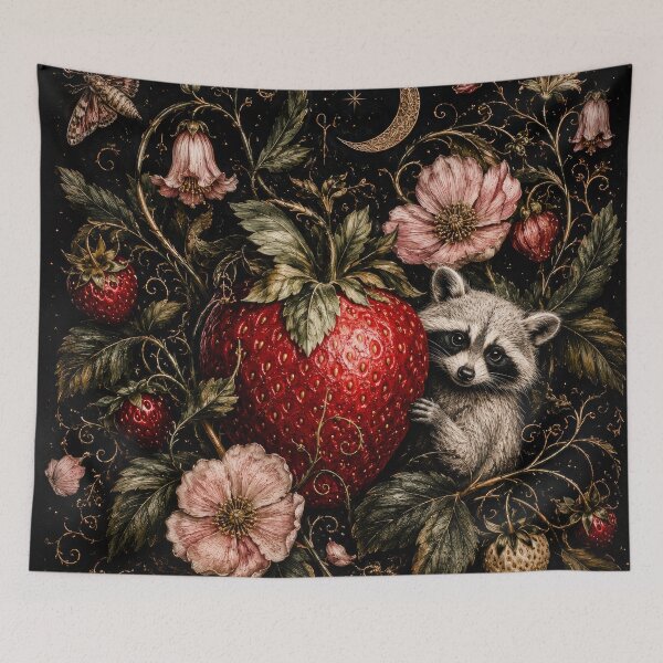 Item preview, Raccoon Strawberry Dark Academia designed and sold by scicilysimonee.