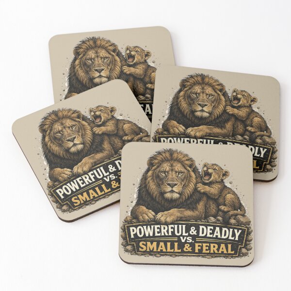 Item preview, Powerful and Deadly vs Small and Feral Lion Parent Humor designed and sold by planetreynolds.