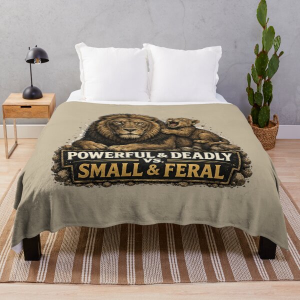 Item preview, Powerful and Deadly vs Small and Feral Lion Parent Humor designed and sold by planetreynolds.