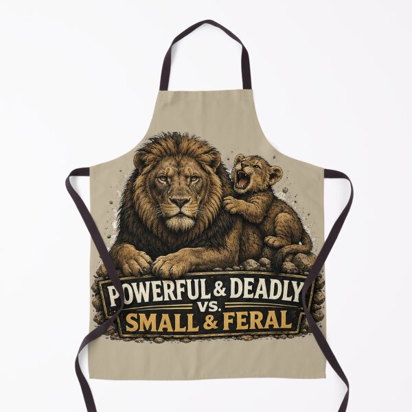 Item preview, Powerful and Deadly vs Small and Feral Lion Parent Humor designed and sold by planetreynolds.
