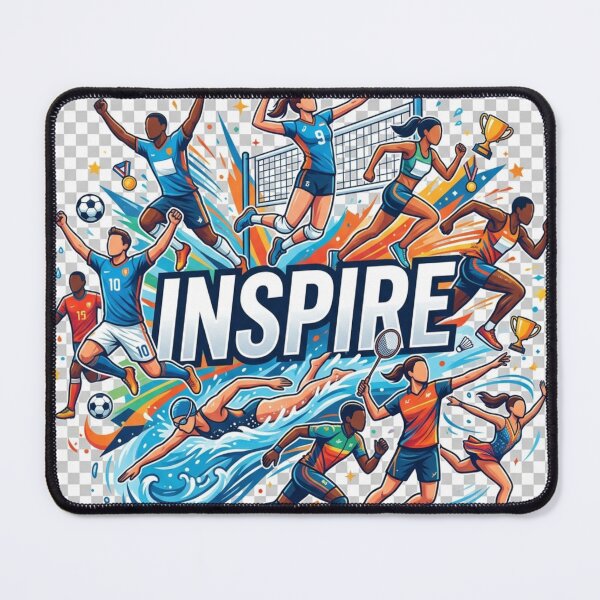 Item preview, INSPIRE Sports Motivation Poster - Volleyball Football Swimming Running Tennis Ice Skating Athlete Wall Art Gift designed and sold by AiNaturalsOnly.