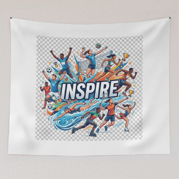 Item preview, INSPIRE Sports Motivation Poster - Volleyball Football Swimming Running Tennis Ice Skating Athlete Wall Art Gift designed and sold by AiNaturalsOnly.