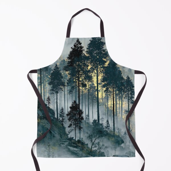 Item preview, Misty Tall Trees Forest in Golden Light - Ethereal Mountain Landscape designed and sold by SlowRegardArt.