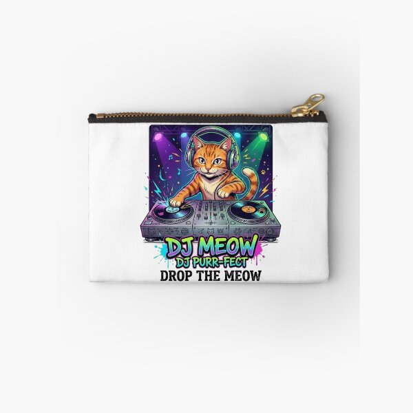 Item preview, Funny DJ Cat Neon Music Turntable Drop The Meow designed and sold by OnikaD art.
