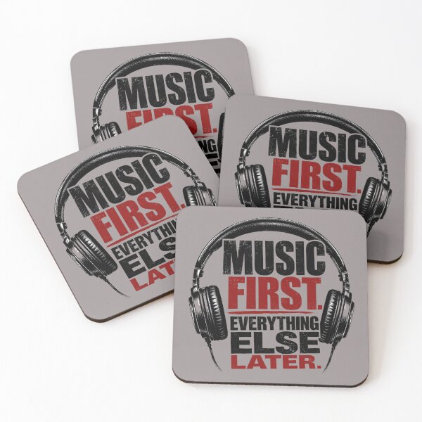 Item preview, Music First Everything Else Later Headphones Design | Funny Music Lover Quote designed and sold by TheStephanieRome.