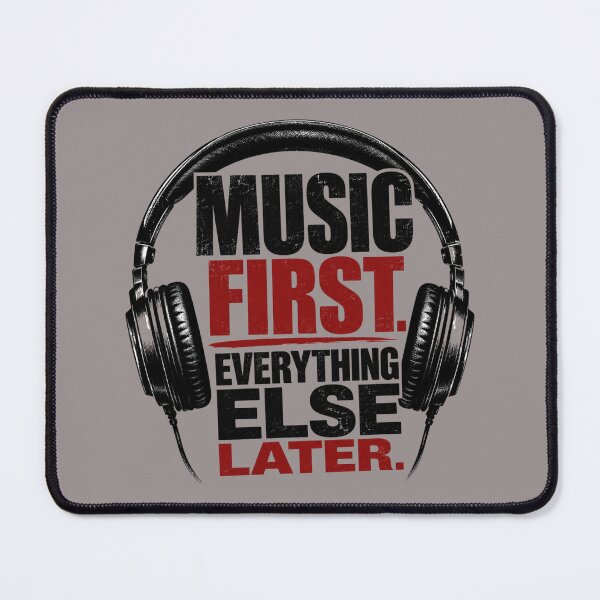 Item preview, Music First Everything Else Later Headphones Design | Funny Music Lover Quote designed and sold by TheStephanieRome.