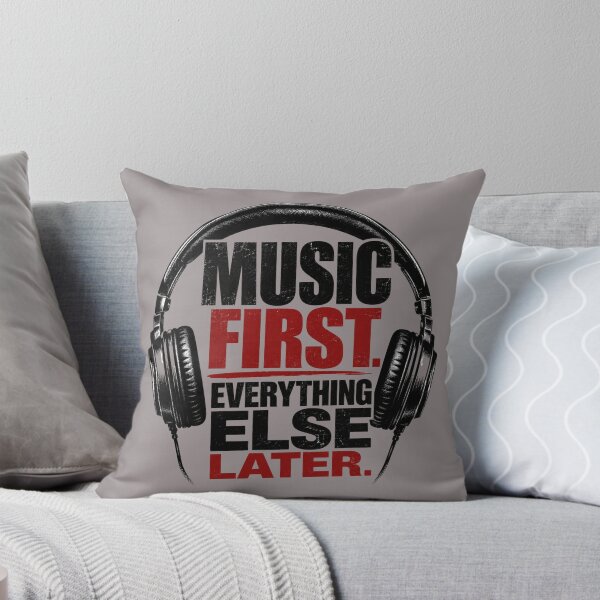 Item preview, Music First Everything Else Later Headphones Design | Funny Music Lover Quote designed and sold by TheStephanieRome.
