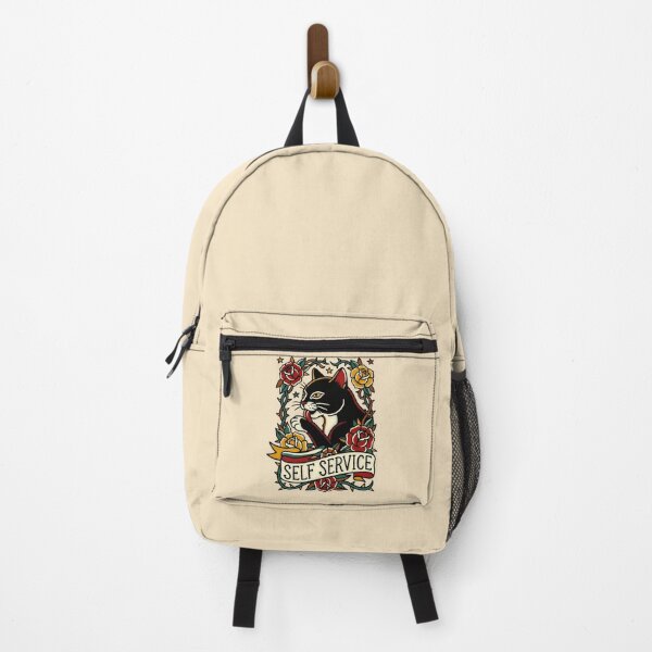 Item preview, Self Service Cat Tattoo Flash Graphic — Funny Antisocial Cat Vintage Streetwear designed and sold by SkTee2k.
