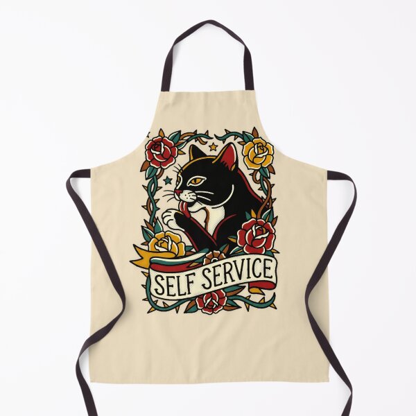 Item preview, Self Service Cat Tattoo Flash Graphic — Funny Antisocial Cat Vintage Streetwear designed and sold by SkTee2k.