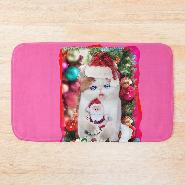 Item preview, Merry Christmas Cat with Santa Claus Toy (byACCI) designed and sold by VanyssaGraphics.