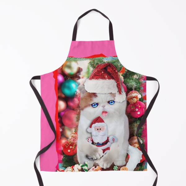 Item preview, Merry Christmas Cat with Santa Claus Toy (byACCI) designed and sold by VanyssaGraphics.