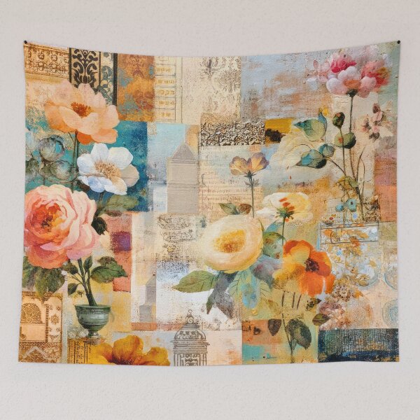 Item preview, Pastel Floral Collage-Style Textured Aesthetic Abstract Art designed and sold by DEC02.