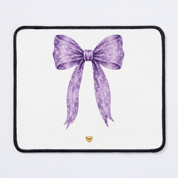 Item preview, Lavender Watercolor Polka Dot Bow with Golden Heart designed and sold by Ioanna-Studio.