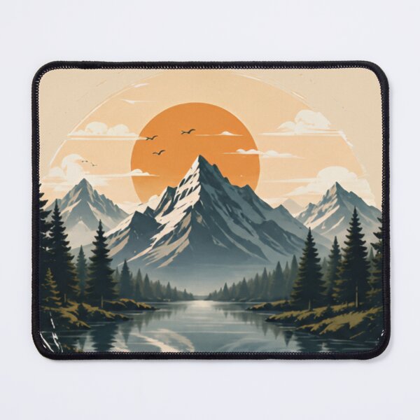Item preview, Vintage Mountain Lake Landscape designed and sold by Stikaro.