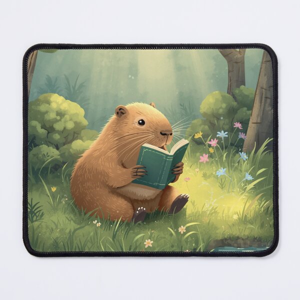 Item preview, Cute Reading Capybara Sticker designed and sold by ModernMoodCo.