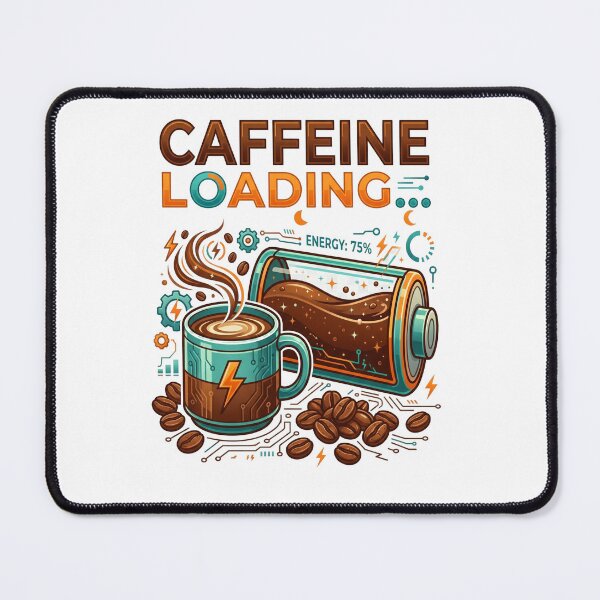 Item preview, Caffeine Loading Funny Coffee Lover Design designed and sold by Pixel Analytics.