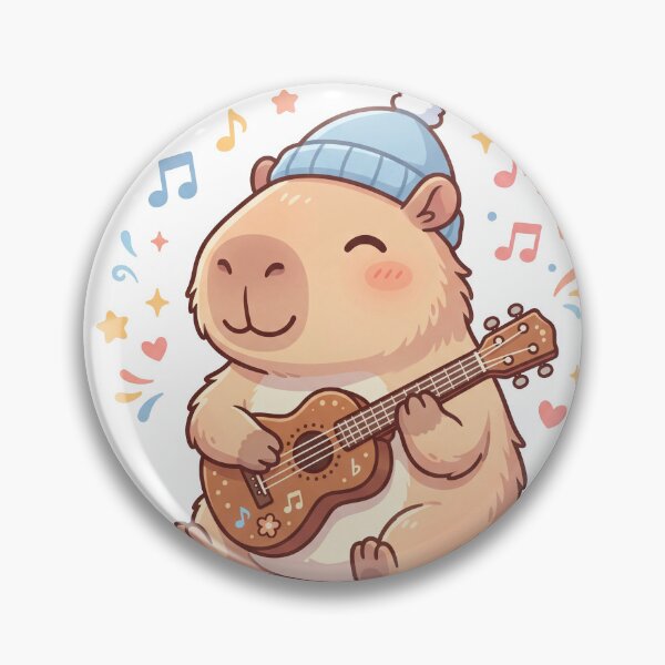 Item preview, Cute Capybara Playing Ukulele Kawaii Music designed and sold by Sovira Studio .