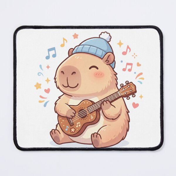 Item preview, Cute Capybara Playing Ukulele Kawaii Music designed and sold by Sovira Studio .