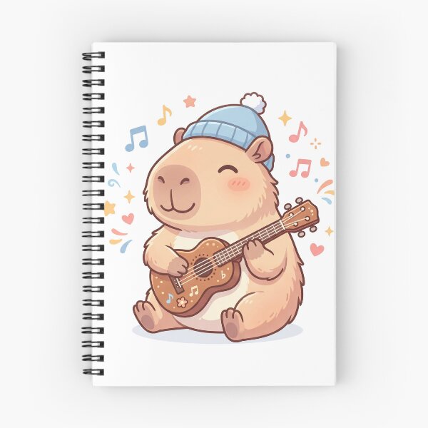 Item preview, Cute Capybara Playing Ukulele Kawaii Music designed and sold by Sovira Studio .