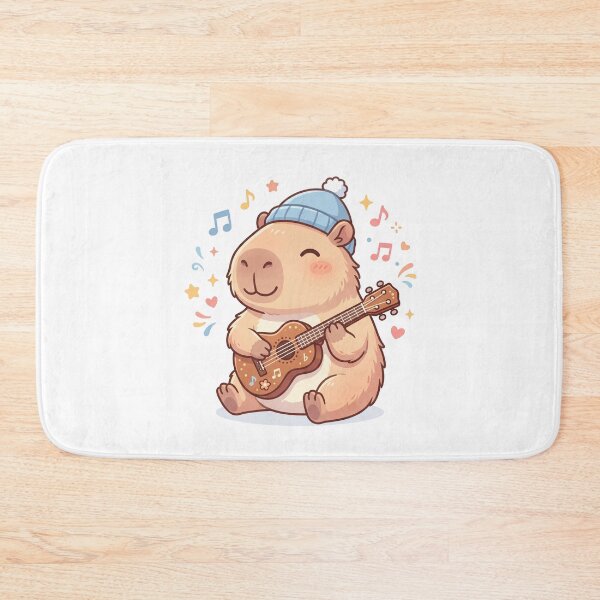 Item preview, Cute Capybara Playing Ukulele Kawaii Music designed and sold by Sovira Studio .