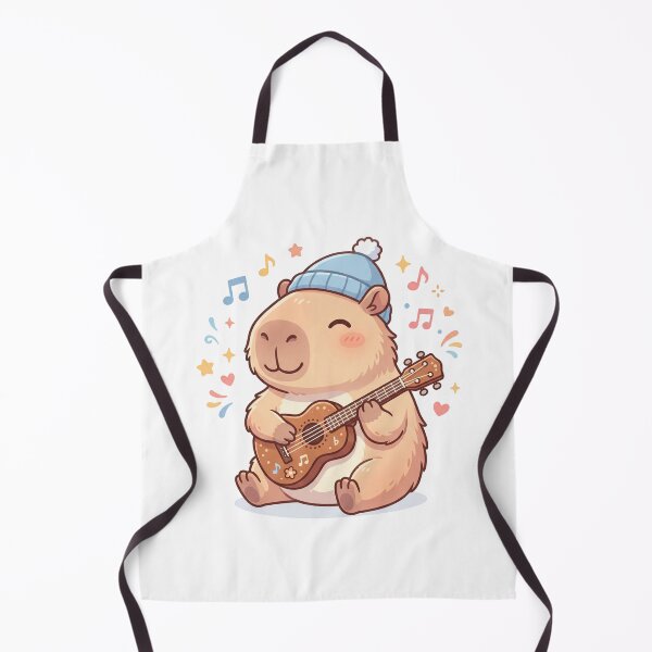 Item preview, Cute Capybara Playing Ukulele Kawaii Music designed and sold by Sovira Studio .