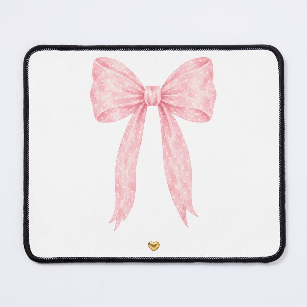 Item preview, Blush Pink Watercolor Polka Dot Bow with Golden Heart designed and sold by Ioanna-Studio.