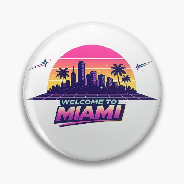 Item preview, Miami Retro 80s Skyline T-Shirt Design | Vintage Sunset Minimalist Artwork designed and sold by Newthingzy.
