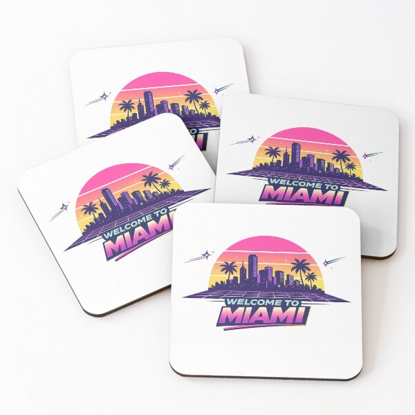 Item preview, Miami Retro 80s Skyline T-Shirt Design | Vintage Sunset Minimalist Artwork designed and sold by Newthingzy.