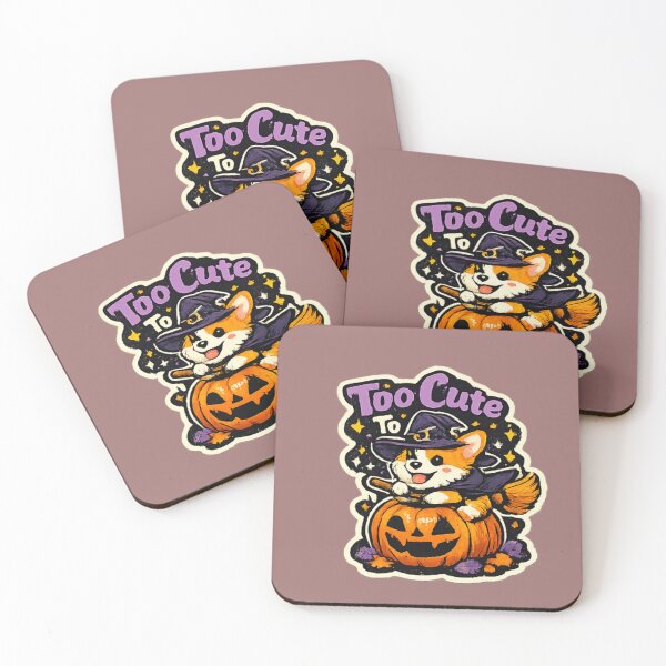 Item preview, Too Cute To Spook Witch Corgi Pumpkin Halloween Sticker designed and sold by PoojaArtLab.