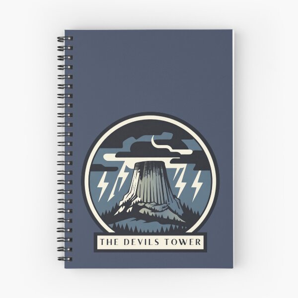 Item preview, Devils Tower Thunderstorm Badge | Wyoming National Monument Retro Outdoor Sticker designed and sold by SimplyJasper.