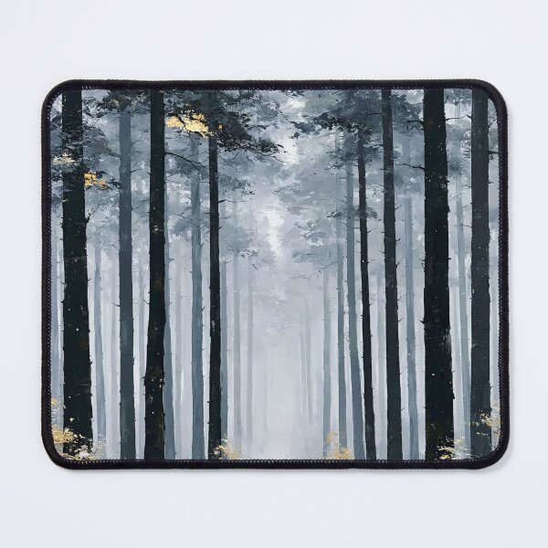 Item preview, Solitary Figure Walking Into Misty Forest Path - Atmospheric Landscape designed and sold by SlowRegardArt.