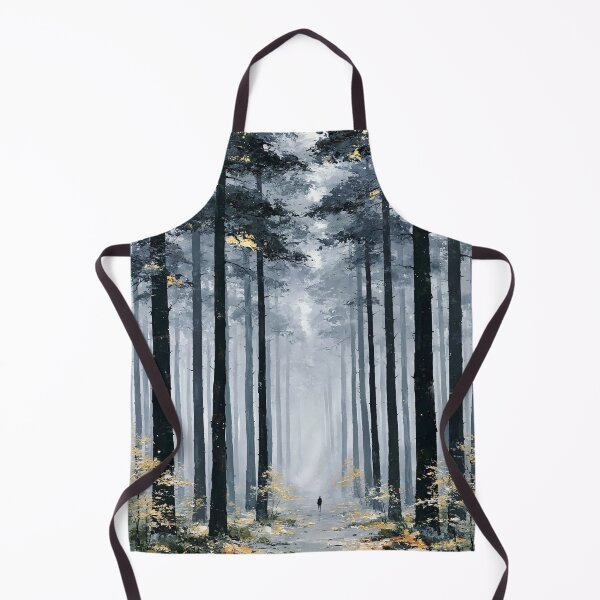 Item preview, Solitary Figure Walking Into Misty Forest Path - Atmospheric Landscape designed and sold by SlowRegardArt.