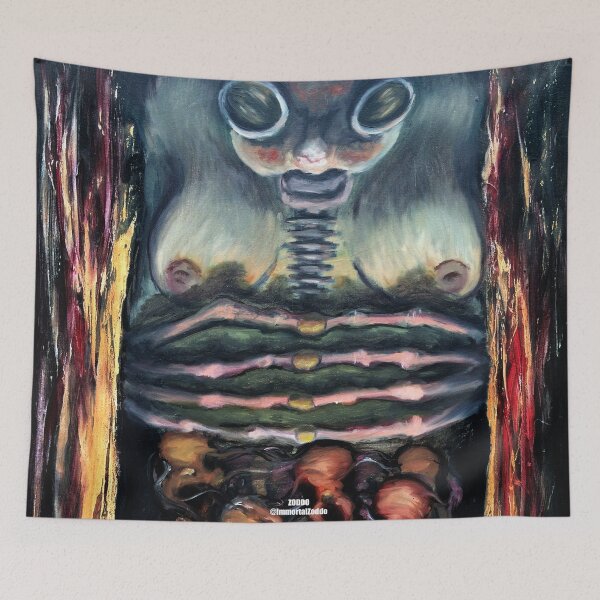 Item preview, disembowel my thoughts - alien female monster scifi artwork designed and sold by immortalzoddo.