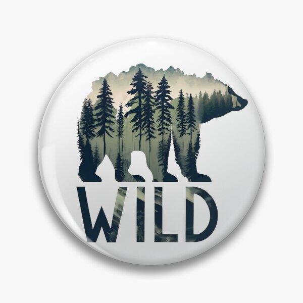 Item preview, Into the Wild - Bear Silhouette & Pine Forest Landscape designed and sold by Shopeon Designs.