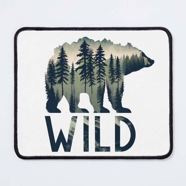 Item preview, Into the Wild - Bear Silhouette & Pine Forest Landscape designed and sold by Shopeon Designs.
