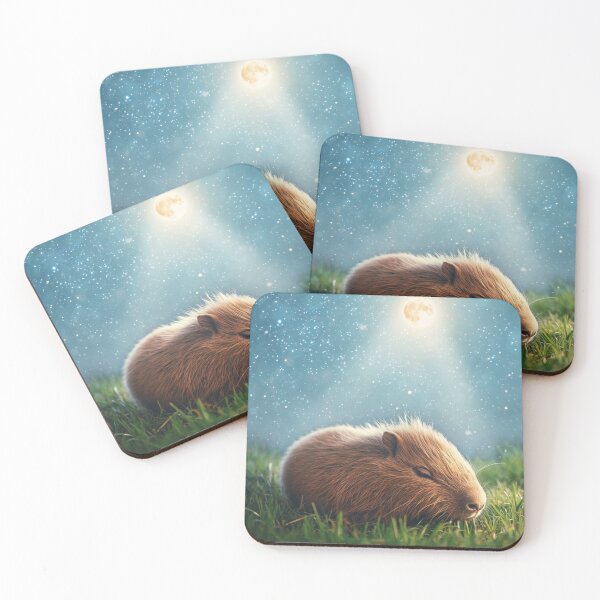 Item preview, Sleepy Capybara Cute Sticker designed and sold by ModernMoodCo.