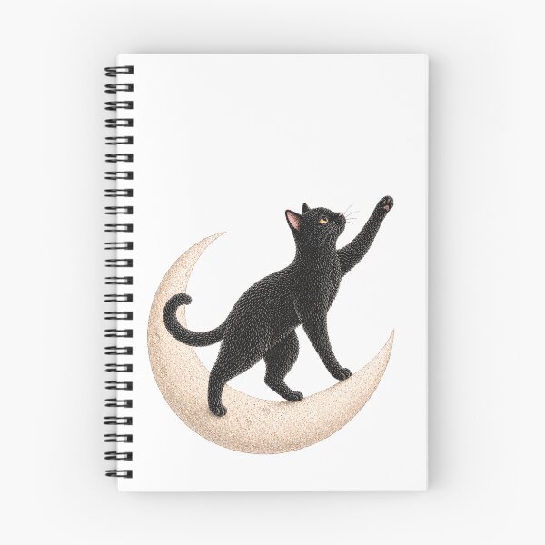 Item preview, Moon Cat Sticker, Black Cat on Crescent Moon, Celestial Cat Illustration designed and sold by VelvetClawStudio.