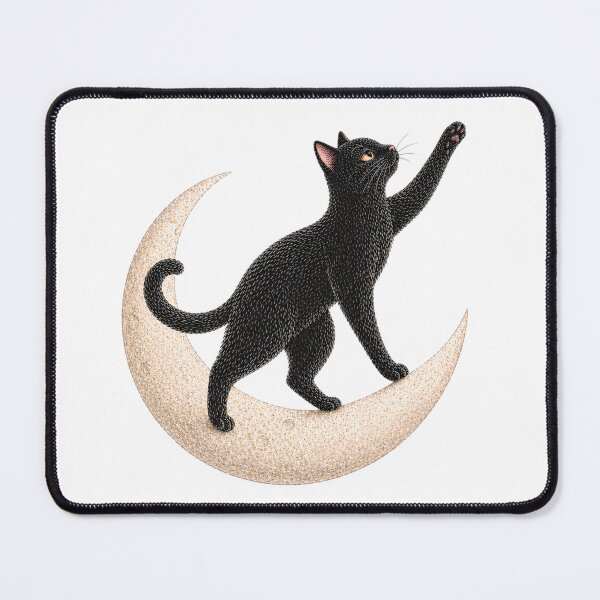 Item preview, Moon Cat Sticker, Black Cat on Crescent Moon, Celestial Cat Illustration designed and sold by VelvetClawStudio.
