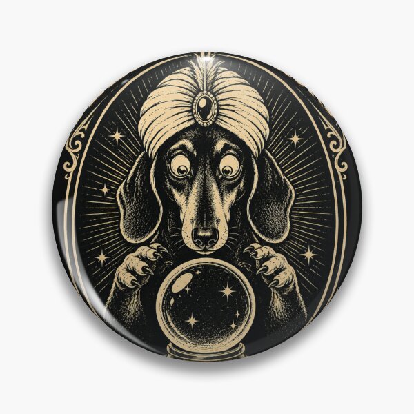 Item preview, Madame Dachshund  -The Long Dog Who Knows - Vintage Psychic Dog Art designed and sold by SpookyShadesLab.
