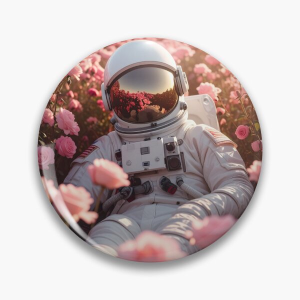 Item preview, Astronaut laying in a bed of pink roses designed and sold by KassiesKreation.