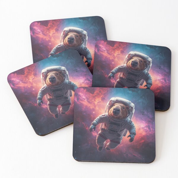 Item preview, Astronaut Capybara Space Sticker designed and sold by ModernMoodCo.
