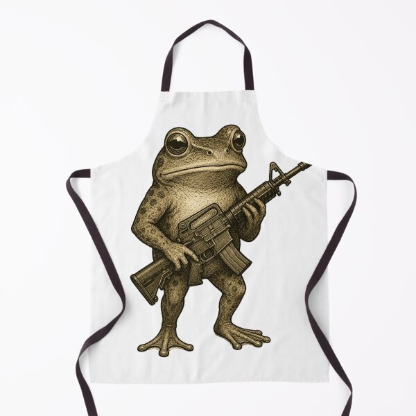Item preview, Tactical Frog Vintage Etching Illustration | Armed Amphibian Woodland Character Art designed and sold by MerchMarketer.